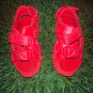 Kids Double Touch Strap Sandals (Red)